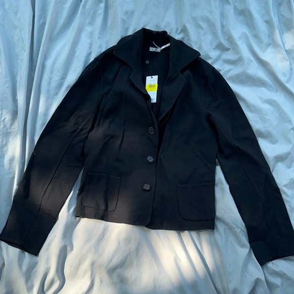Leo mac Limited edition Black Wool Blend Button Front Blazer size 10 - Picture 1 of 9